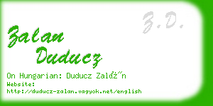 zalan duducz business card